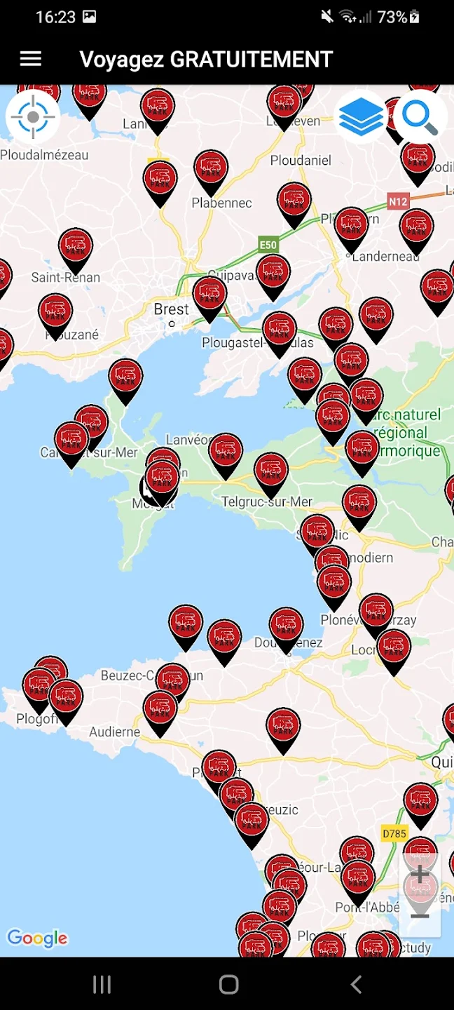 Carte interactive des Aires et Parkings Gratuits